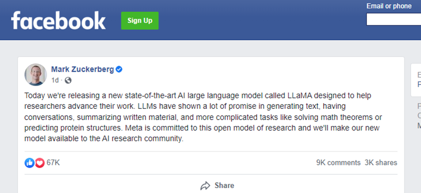 Meta推出类“ChatGPT”语言模型LLaMA：最高650亿参数，免费面向研究人员插图