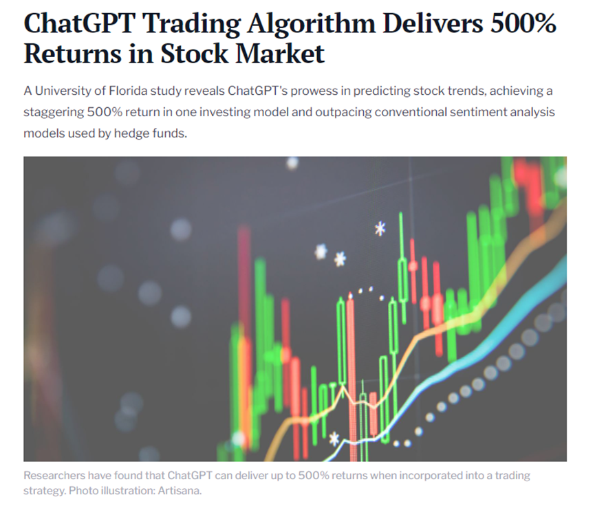 ChatGPT成股神！能预测股市走势，投资回报率高达500%！插图