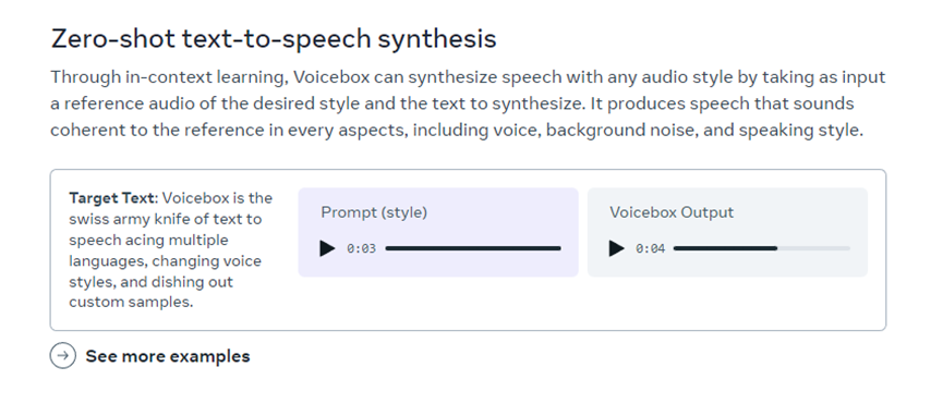 文本自动生成6种语音，Meta推出多任务语音模型——Voicebox插图3