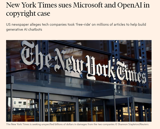 因数据侵权，纽约时报起诉OpenAI、微软插图