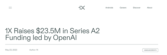 OpenAI支持的实体机器人1x，获1亿美元融资插图